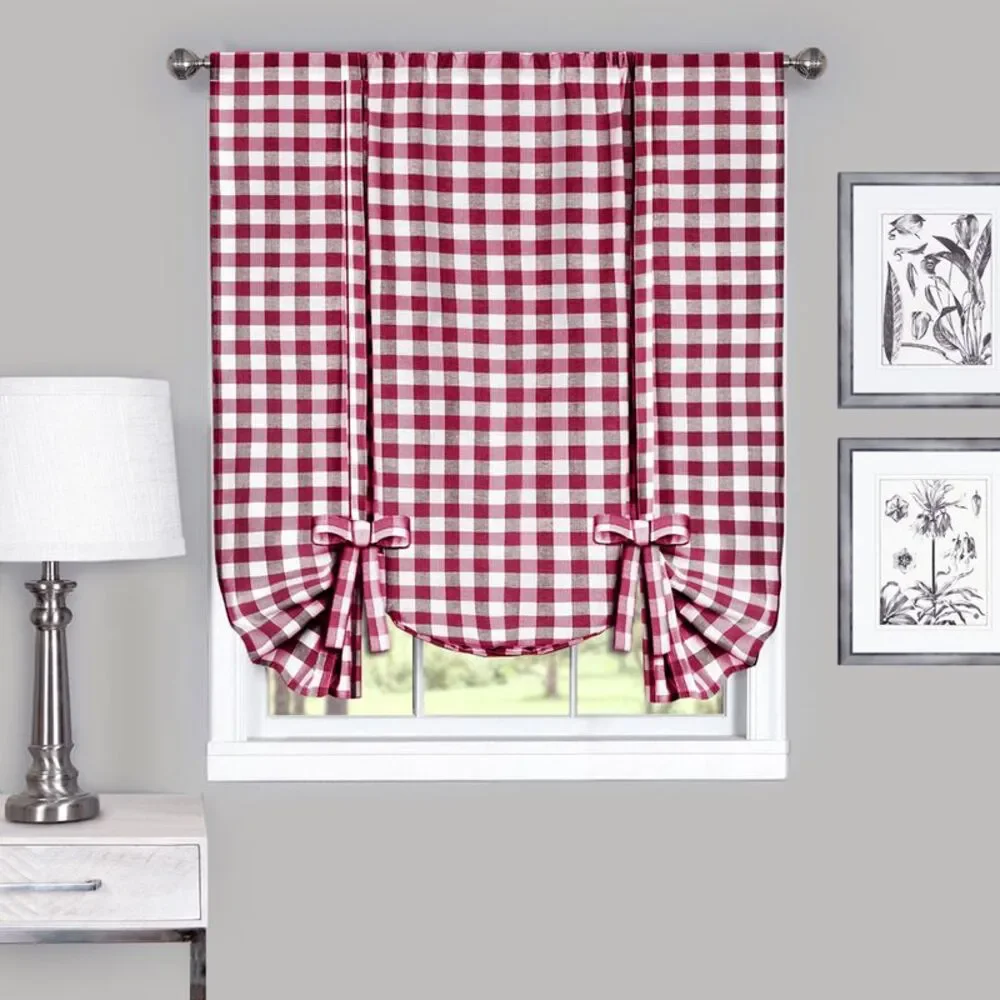 Achim Home Furnishing: Buffalo Burgundy Plaid Modern Window Curtain Panel : 58